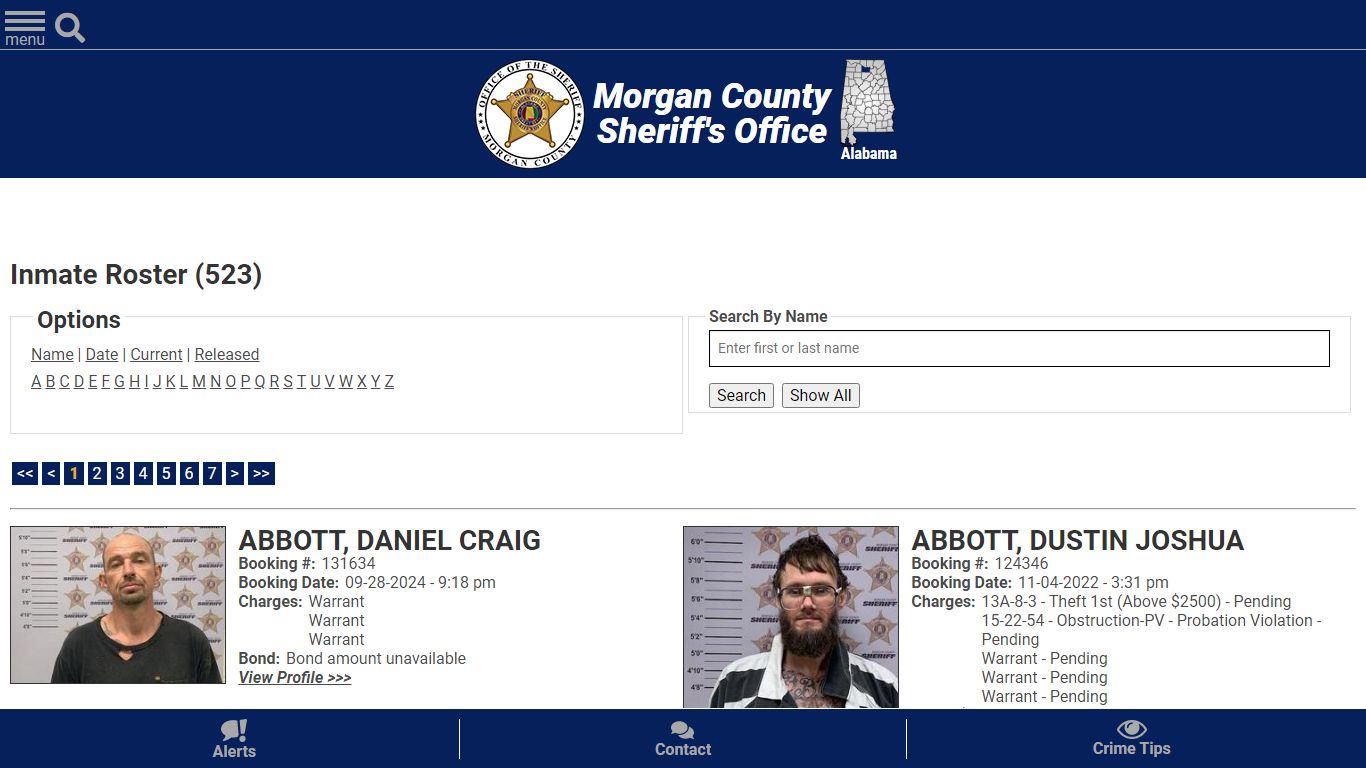 Inmate Roster - Current Inmates - Morgan County Sheriff, Alabama